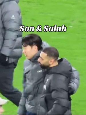 Sonny and Salah after the match today 🤝 they talked for a while 🤔 #손흥민 #sonheungmin #heungminson #son7 #fyp #tottenhamhotspur #football 