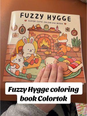 We love a good cozy coloring book. Fuzzy hygge is a dream!  #winterfinds #bfcm #ttsdelightnow #giftguide #tiktokmademebuyit#cozycountdown #tiktokshopcybermonoday #holidayhaul  #treasurefinds #giftlist #colortok #fuzzyhygge #coloringpage #coloringbook 