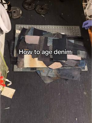 Part 2 on how I age and fade my denim. Bleach creates fading while potassium permanganate creates the brown dirt distressed look as it oxidizes. I buy in the powder form and mix with water depending on how strong I want the stain to be. Stay tuned for part 3 (sewing) and 4 (dremel distressing) #sewing#boro#sashiko#sashikobabylock#sashikostitch ing#carhartt#handmade#denimjacket#fashion#designe r#fashiondesigner#tutorial#bleach#fabricmanipulation# distressingdenim#denim