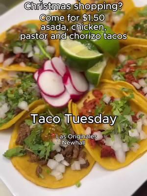 Taco Tuesday Is Here! 🌮 All spent after Christmas shopping? Recharge with $1.50 tacos all day long! 🎉 Choose from Asada, Chicken, Pastor, or Chorizo and treat yourself to the best deal in town. 🎄 Holiday Hours Reminder: We will be closing early at 5 PM on December 24th and will be closed on December 25th to celebrate the holiday with our loved ones. Make sure to stop by before then to enjoy your favorites! 📍 Las Originales Mexican Bar and Grill 23630 Newhall Ave #1, Newhall, CA 91321 📞 661-259-0884 #TacoTuesday #TacosAreLife #LasOriginalesNewhall #TacoFix #HolidayHours #MexicanFoodVibes 🌮✨