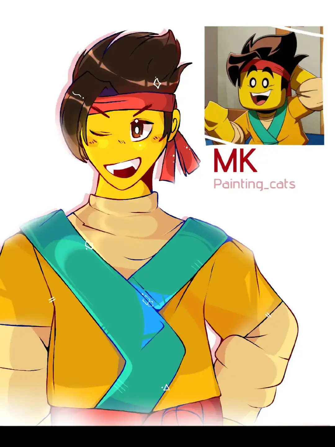 day 3 (drawing every day until 2025) : MK!!  #trending #fyp #foryou #viral #lego #legomonkiekid #artist #digitalart #art #fanart #painting_cats #Love 