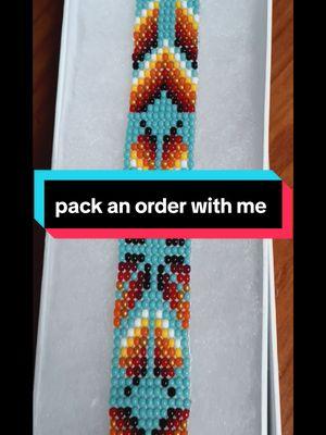 #malekasbeadwork #beadwork #beadtok #IndigenousTikTok #nativetiktok #packanorderwithme #custombeadwork #beadedcustoms #beadersoftiktok #artistsontiktok #supportindigenousartists #beadedbookmark 