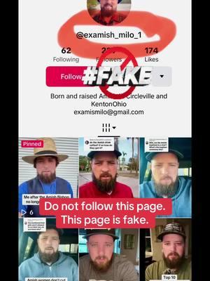 Fake page #fake #examish #fakepage #impersonator #amishtiktok #fyp