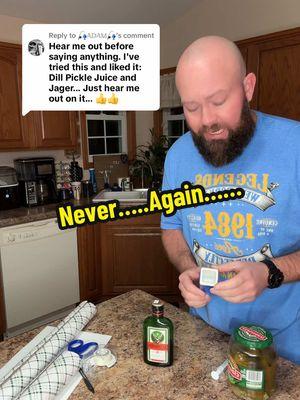 Replying to @🎣𝔸𝔻𝔸𝕄🎣 Dont try this at home #jager #pickle #picklejuice #pickles #drinktok #drinkreview #sheeeiiit #nope