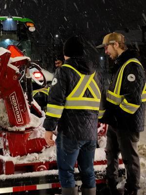 Firing up the team for the storm! 💪❄️ Watch the full snow event video now on YouTube! #snowremoval #snowremovalservices #snowblowing #snowplowing #snowbusiness #tractor #kubota #johndeere #youtubers #businessowner #winterbusiness #canada #tractor #