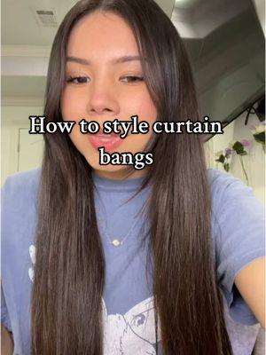 The easiest ways to style your curtain bangs 🥰 #fyp #hairtok #tutorials #curtainbangs #sabrinacarpenter #hairdresser #foryoupage❤️❤️ #curlingiron 