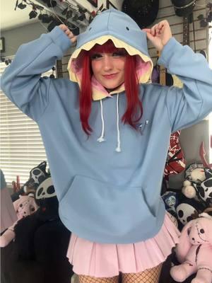 @Modakawaofficial try on!! 💗 Use my code “ rubyimes20 “ for % off !  🔎 MK15400: Cartoon Shark Brooch Pocketed Plush Hoodie  #modakawa #cutefashion #alttok #altgirl #brightredhair #sharkhoodie #tryon 