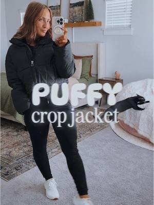 Crop anything>>>  #jacket #puffy #puffyjacket #cropped #croptopmom #OOTD #tryon #athleisure #winter 