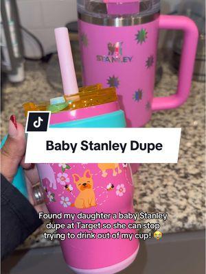 It’s leakproof too! 💖 How cute. #Stanley #stanleydupe #toddlercup 