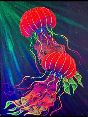 Psychedelic jellyfish painting! .#fyp#fypシ #jelyfish#psychedelicart#trippy#funkyart#reeftank#saltwateraquarium #aquariumfish 