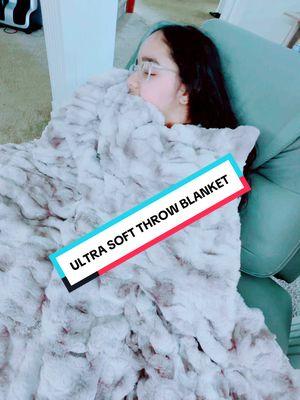 Rabbit Fur Throw Blanket,Ultra Soft!!🤩🤩 #rabbitfur #ThrowBlanket , #ultrasoft #ruched #design #Blanket, #machinewashable #cozy #fluffyblanket #TikTokShop 