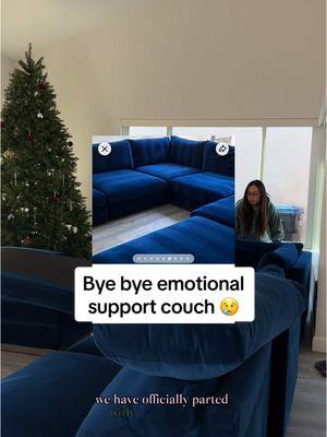 Bye bye emotional support couch 😢 #newbeginnings #newbeginnings2025 #homeimprovement #furnitureupgrade #furnitureshopping #arhaus #joybird 