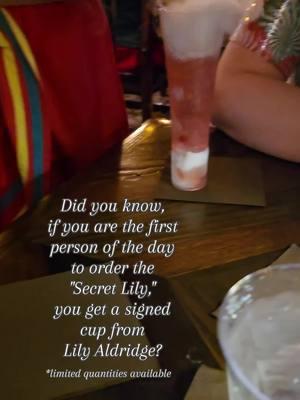 Just another reason to love @La Cava del Tequila ❤️ If you are the first person of the day to order the "Secret Lily," you might just get a signed cup from  Lily Aldridge! I'm not sure how many of these cups they have, so obviously, limited quantities available and this is probably for a limited time only!! So get there soon!! #lacavadeltequila #epcot #epcotworldshowcase #worldshowcase #drinkingaroundtheworld #lilyaldridge #mexicopavilion #tequilacocktails #margarita #disneysideoftiktok #disneyadults #disneydaydrinking #disneylifestyle #disneyvacation 