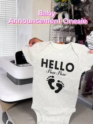 Come with me to create a adorable baby announcement onesie 🥹✨ This onesie is not just cute 🥰 it’s a fantastic way to share your exciting news! Are you expecting a little one in 2025? Surprise the aunties, godparents, and uncles with a custom onesie that they'll love! Celebrate your little bundle of joy in style and make those special announcements unforgettable! 💖🎁 #BabyAnnouncement #ajuniquecreationsllc #SmallBusiness #customclothing #loklikcrafter #clothingbrand  #customerservice #custommade #support #CustomOnesies #Expecting2025 #BundleOfJoy #GiftIdeas #CuteBabyClothes #SurpriseTheFamily #godparents #babyshowergift #HandmadeWithLove