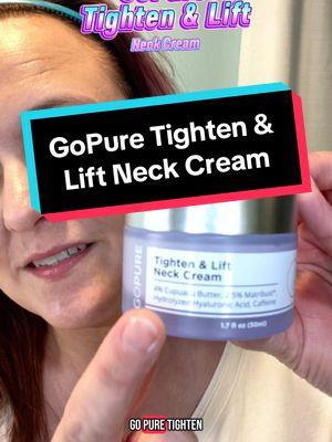 💫 Lift & Tighten Magic! 💫 Meet my new beauty secret: GoPure Tighten & Lift Neck Cream! 🌟 This miracle cream works wonders to firm and tighten the delicate skin on my neck and décolletage. Say goodbye to sagging and hello to a smooth, youthful appearance! 🌸✨ With consistent use, I've noticed a remarkable difference in the texture and tone of my skin. It's a must-have addition to any skincare routine! #GoPureMagic #NeckFirming #GoPureSkincare #NeckLiftCream #AntiAging #CrepeySkin #FirmSkin #SmoothNeck #YouthfulGlow #BeautyRoutine #SkincareEssentials #LiftAndTighten #RadiantSkin #SkincareJourney #BeautyMustHaves #SelfCareMagic #NeckCreamBenefits #LoveYourSkin #gopureglow #glowbesties #armedwithconfidence #creatorsearchinsights 