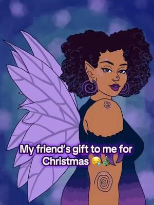 *Not drawn by me* One of my friends drew me as a fairy and I’m obsessed !!! They sent me the process and I needed to share it!!!! They made me look sooo cute 😪🩵🫶🏽 #christmas #fairy #drawing #thatsme #drawme 