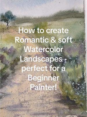 Creating doft romantic watercolor landscapes- wet the back wrt the front & paint! Chrvk out Real time tutorial on my YT channel. #impressiom #watercolorforbeginners #howtotiktok #landscape #genx #watercolorartist #christmasgiftideas #romantic #artist #watercolorartist 