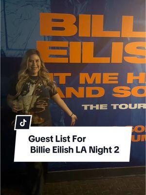 Guest list for Billie Eilish’s Hit Me Hard and Soft Tour at Night 2 at The Kia Forum in Los Angeles #billieeilish #kiaforum #concert #concerttickets #hitmehardandsofttour #losangeles #concerts #finneas #billieeilishfan #guestlist #forumclub #musicindustry 