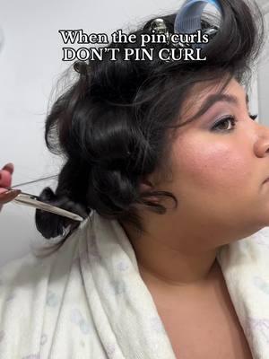 3 HOURS OF MY DAY PIN CURLING MY HAIR HOPING ID GET THAT Sabrina Carpenter Hair😭 #pincurl #sabrinacapenterhair #90sblowout #bombshellcurls #blowoutfail #beautyfails 