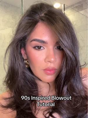 at home 90s inspired blowout tutorial 🤎 bouncy and voluminous #hair #90shair #90sblowout #hairtutorial #richbrunette #chocolatebrunette #90sblowout @Nexxus Hair Care  