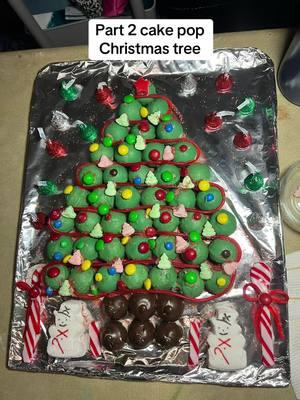 Part 2 cake pop Christmas tree. Babycakes cake pop machine in showcase #babycakes #cakepops #merrychristmas #ediblechristmastree 