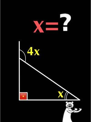 Find the size of angle x in degrees #mentalmath #mathteacher #mathchallenge #algebra #geometry 