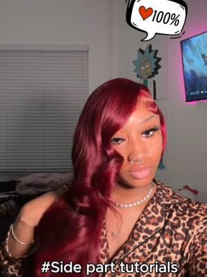 Burgundy color + side part body wave = 100% perfect🍒💥#hairvideos #blackgirlmagic #ChristmasLook #christmas #sidepart #sidepartwigs #fyp #wigtok #hairtrending #burgundywig #99jwig #99jhair