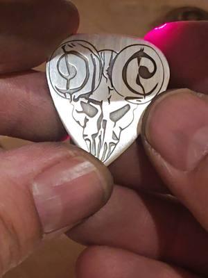 999 Ag Pick of destiny. #handmade #guitartok #guitarpick #pick #guitar #pickofdestiny #navarrorings #tenaciousd #jackblack #kylegass #KG 