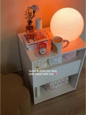 Bulid and style my new side table with me 🎊💕#toolless #songmics #easierassemblythanever #songmicshome #cabinets #furniture #bookcase 