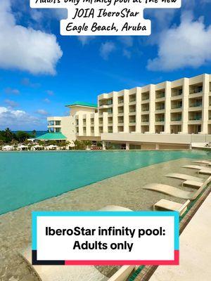 Sneak peak!  The brand new JOIA Iberostar resort in Eagle Beach in Aruba is fabulous!  Full video coming soon, but here’s a look at their adults only infinity pool!  Tons of shade, space, a bar and views to die for!  Yea please!! Would LOVE to stay here!  DM me if you need help booking!   #aruba #arubavacationtips #onehappyisland #pool #eaglebeach #beach @Iberostar Beachfront Resorts 