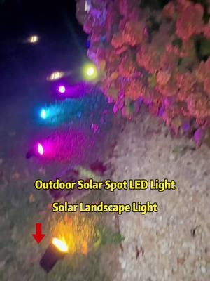 Outdoor Solar Spot LED Light, Solar Landscape Light, Color Changing LED Light, Waterproof IP67, Solar Spotlights Outdoor Wall Lights for Yard Pool Garden Tree. #fyp #solar #solarlights #solarenergy #light #gardendecor #garden #christmas #holiday #christmasdecor #lights #solarlightsoutdoor #mademyyear #christmaslights 