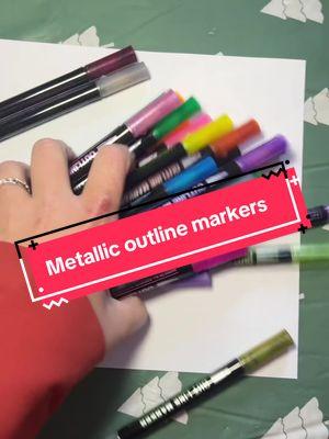 So fun! #outlinemarkers #markers #kids #kidsart #artsandcrafts #metallic #caligraphy 