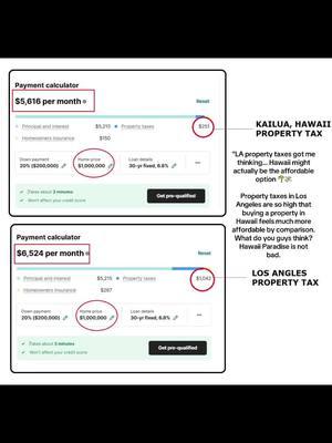 LA property taxes got me thinking… Hawaii might actually be the affordable option 🌴💸 #RealEstateTruth #HawaiiLiving #LACostOfLiving #adurental #income #losangeles #propertytax