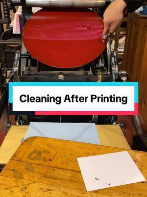 Replying to @johnholgren We often demonstrate a lot of printing in our print shop exhibit at the Sacramento History Museum, but not many people get to see the cleaning process. In this video, Jared shows the full cleaning process sped up a bit because the full video is almost 11 minutes long.  We use 1K kerosene as a solvent to clean the ink off of our 10x15 Chandler & Price Gordon-style jobbing press. This was after a press run where we letterpress printed 250 copies for our 2024 museum holiday card with rhodamine red rubber base ink for the inside text of the card. Cleaning is always a long and laborious task but we hope you enjoy the video! #SacHistoryMuseum #cleaningtiktok #CleanTok #clean #cleaning #ink #sacramento #museum #history #letterpress #printingpress #printing 