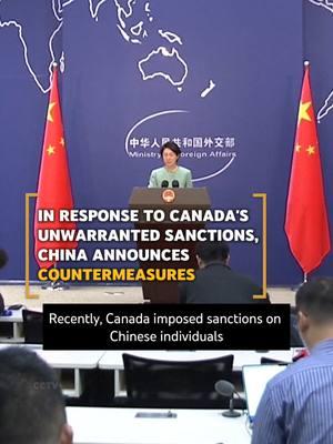 China announced countermeasures against Canada’s sanctions over alleged human rights violations on December 23, urging Canada to cease interfering in China's internal affairs and politicizing human rights issues. #china #Canada #humanrights #sanctions #news #fyp #chinatrend #chinanews