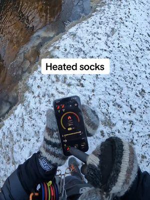 If weather doesnt stop you from fishing, you’re a die hard like me. Im not pushing gear on you, but im giving away my secrets on how i can stand in 32.9°F water, while its 6°F out. Heated socks are a life saver for my toes. I put these on, then throw another oair of wool socks over top. I then wear pants, plus obviously my waders. Its hard for me to reach down to my socks and change the setting. Having an app that controls it, is super convenient.  You know me by now, im all about being efficient on the water so I have more time to fish. The one thing that can end your day early are cold toes. Not anymore. Link is above, click it or go to amazon, I dont care, but if yiure foshing in the winter and wading in the water, get some heated socks that are controlled by an app. ##flyfishinggear##fishinggear##heatedsocks