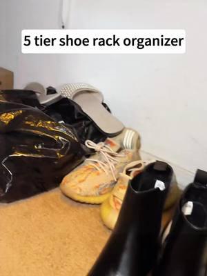 I?m really in my organizing era. I?ve beenorganizing my entire home lately. I?m loving my 5tier shoe rack organizer, #shoerack #shoeorganizer #5tiershoerack #shoerackhack #shoeracks #tiktokorganization  