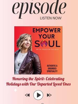 🌟 New Episode: Honoring the Spirit: Celebrating Holidays with Our Departed Loved Ones 🎙️ Link to the full episode: https://www.buzzsprout.com/2337838/episodes/16325580 Experiencing the holiday season without our departed loved ones can be both heartwarming and challenging. Imagine hearing a familiar song coming from nowhere or recalling a cherished memory that brings a smile to your face—these are the gentle winks from those we've lost, reaching out from beyond. This episode is a comforting exploration of staying connected with those who have passed, offering solace and a sense of presence through signs and cherished memories. We delve into personal stories of loss during the holidays and share how these moments can reassure us of their ongoing presence. Join us in finding meaningful ways to honor and include our loved ones in our holiday celebrations. From using tarot or Oracle cards to receive messages, to preparing their favorite dishes and maintaining beloved traditions, we explore how to keep their spirit alive. Through stories of family gatherings filled with laughter and Italian cuisine, we emphasize the joy of creating and cherishing memories. Acknowledging the emotional complexities of the season, we send heartfelt wishes for love and joy to fill your homes and hearts, reminding you that your loved ones miss those moments as much as you do. Let's embrace this time with the comfort of knowing they are celebrating with us in spirit. 🎧 Listen to the Empower Your Soul Podcast all major podcast channels, and watch on YouTube! 💫 Want a Free Reading or have a question for the podcast? Head to www.MediumNicole.com/Podcast ******** ⭐ International Evidential Medium Nicole 🎙️Empower Your Soul Podcast 💜 All readings & payments go through my website @ www.MediumNicole.com #empoweryoursoul #podcast #giveaway #alignment #awakening #spirituality #soul #mediumship #akashic