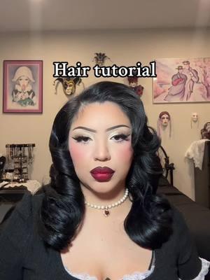 And yes, I wash my hair everyday🤨🖤 #hairtutorial #hairtok #pinuphair #pinuphairstyle #fyp #fypage #fypシ #retroglam #vintagehair #tutorial #fullglam #weddinghair #weddinghairstyle 