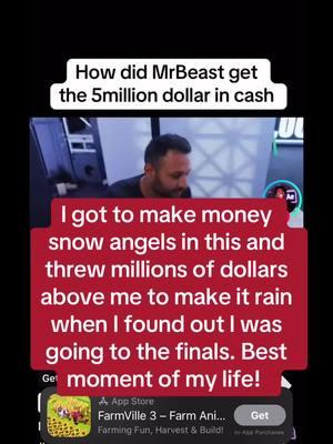 I WAS A CONTESTANT IN BEAST GAMES! I got to make money angels in this pile when I was competing! #mrbeast #compete #money #5million #beastgames @beastgames @mrbeast 