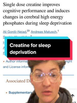 | Creatine for sleep deprivation |  All of these videos are strictly my opinion,  but try to bring information to support it.  Of course none of this is medical advice, and you should consult with your doctor before making any changes.  If you're ready to take control of your health and energy, send me a DM or head to my website to sign up for coaching!   #physiology #endocrinology #sportscience #sportsphysiology #peakperformance  #optimizeperformance  #exercise #biology #neuroscience   #Endocrinology #Physiology  #HumanPhysiology #Bodybuilding #EndocrineSystem  #hormonehealthcoach #muscle #Bodybuilding #Health  #BuildMuscle #NutitionCoach #dietcoach #Lifestyle #LifestyleCoach #BioHack #Biohacker #Biohacking #LifestyleOptimization  #Biology #HumanBiology  #greenscreenvideo #greenscreen