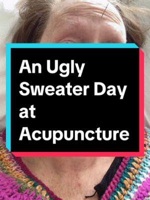 So yeah it’s cold here in #connecticut and I’m wearing a really #uglysweater but I’m warm #crochet #crochettiktok #stillcisgender #acupuncture