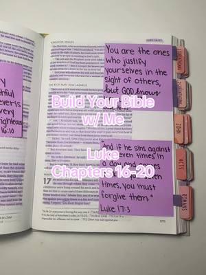 Build Your Bible w/ Me | Luke Chapters 16-20 | #Bible #Biblesupplies #Christian #BibleOrganization #BibleStudy #SheReadsTruth #BuildYourBible #Gospel #Luke 