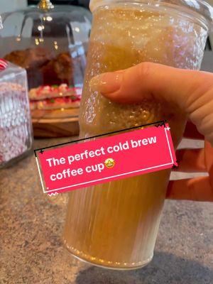 Glass cold brew coffee cup #coffeetok #coldbrewcoffee #perfectcup #coffeetime #cupofjoe #momofsix 