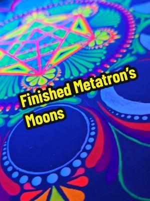 Final reveal tomorrow  #blacklight #artreveal #uvart  #metatronscube #moonphase 