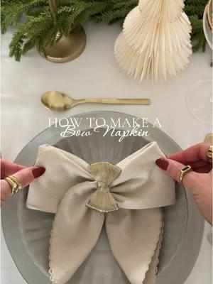 A festive touch to your Holiday table. 🎀🎄 #christmasnapkinfold #christmasnapkinfolding #napkinfoldingtutorial #napkinfolding #bownapkin #bownapkinfold #christmasdecor2024 #christmasbows #napkinfoldingidea #christmasnapkin #holidaynapkins #festivetable @HomeGoods @target @Walmart 