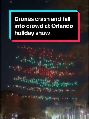 A holiday drone show at Orlando's Lake Eola Park turned chaotic when several drones collided and fell into the crowd, injuring one person, according to the FAA. #drone #orlando #FAA 