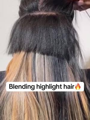 Ated it!🔥🔥 #blend #highlighthair #clipinhairextensions #clipinsforblackgirls #hairtutorial 