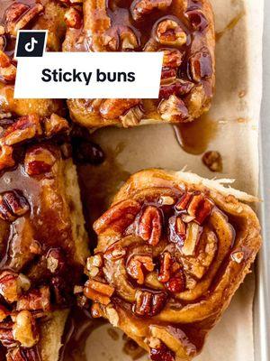 Caramel pecan sticky buns are the perfect holiday breakfast or brunch recipe! Find the recipe 🔗 in my bio. 🤎 #stickybuns #sweetrolls #breakfast #breakfastideas #brunchideas #brunchtok #delish #holidaybreakfast #pecans #brunch #homemaderolls 