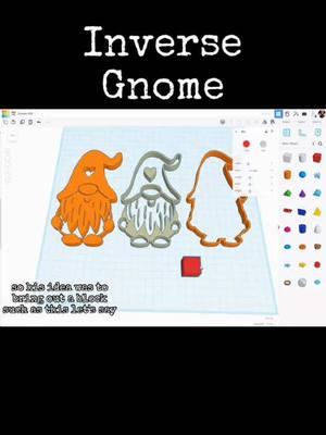 TinkerCAD Tips!  Inverse Gnome. #tinkercad #tinkercaddesign #tinkercadtips #tinkercadtip #3dprint #3dprinter #3dprinting #3dprintok #printok3d #printok #fyp #fypage #foryoupage 